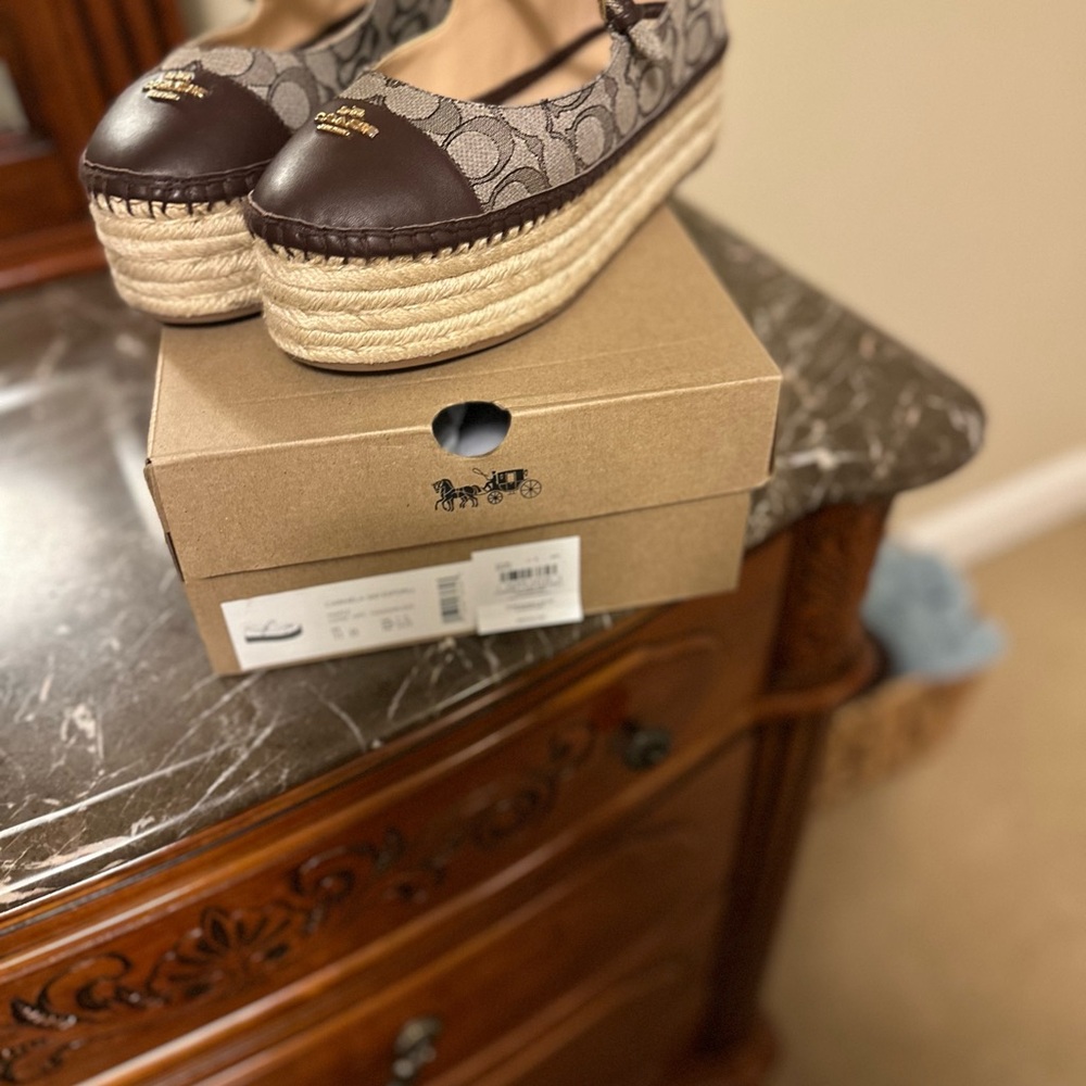 Coach Women's Brown Espadrille Shoes